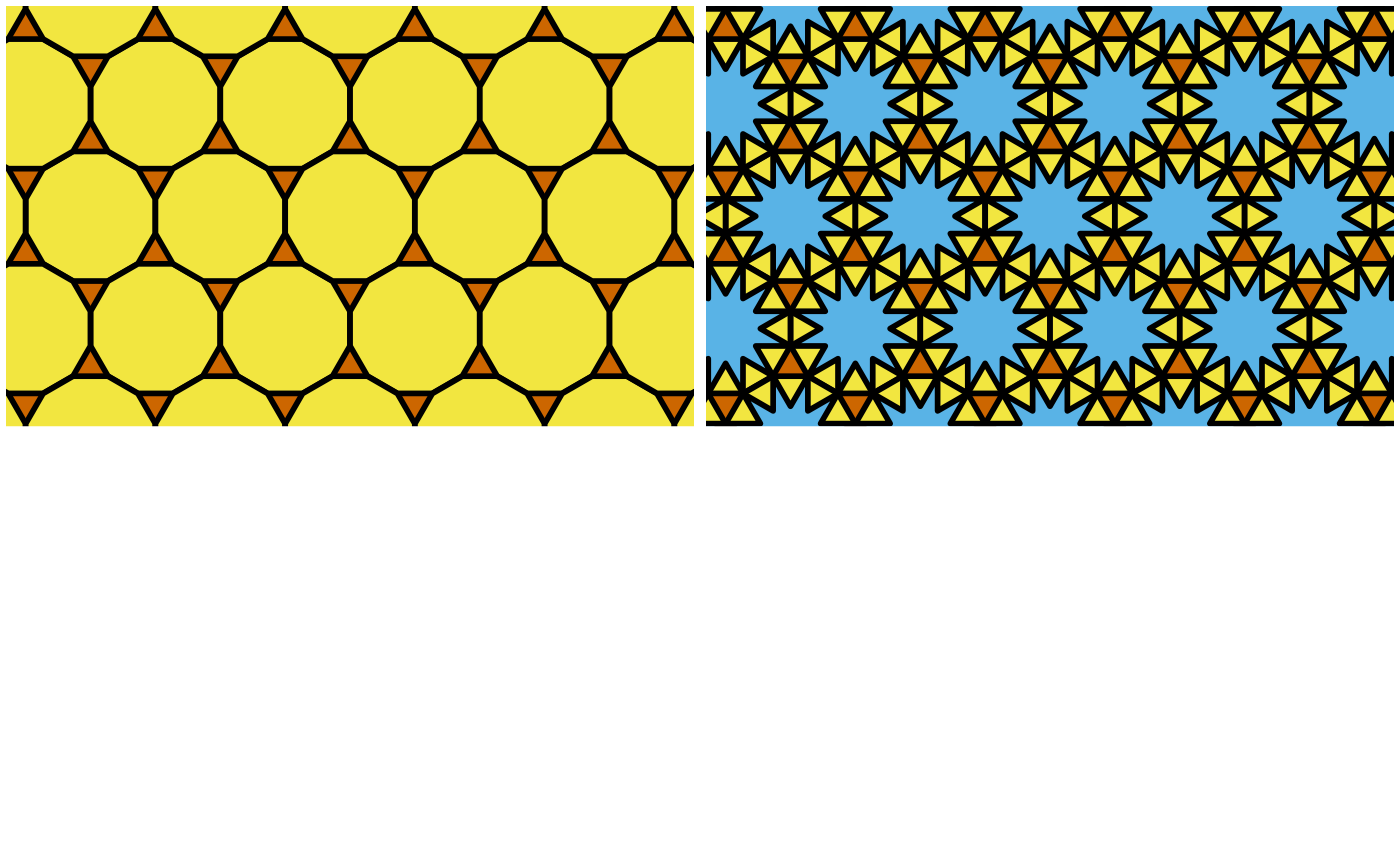 A truncated hexagonal tiling and a related 'star12' variation